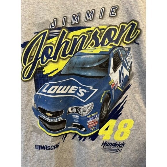 Jimmie Johnson #48 Official Hendricks Motors T-Shirt Men's Sz Lg Lowes NASCAR - Picture 3 of 9